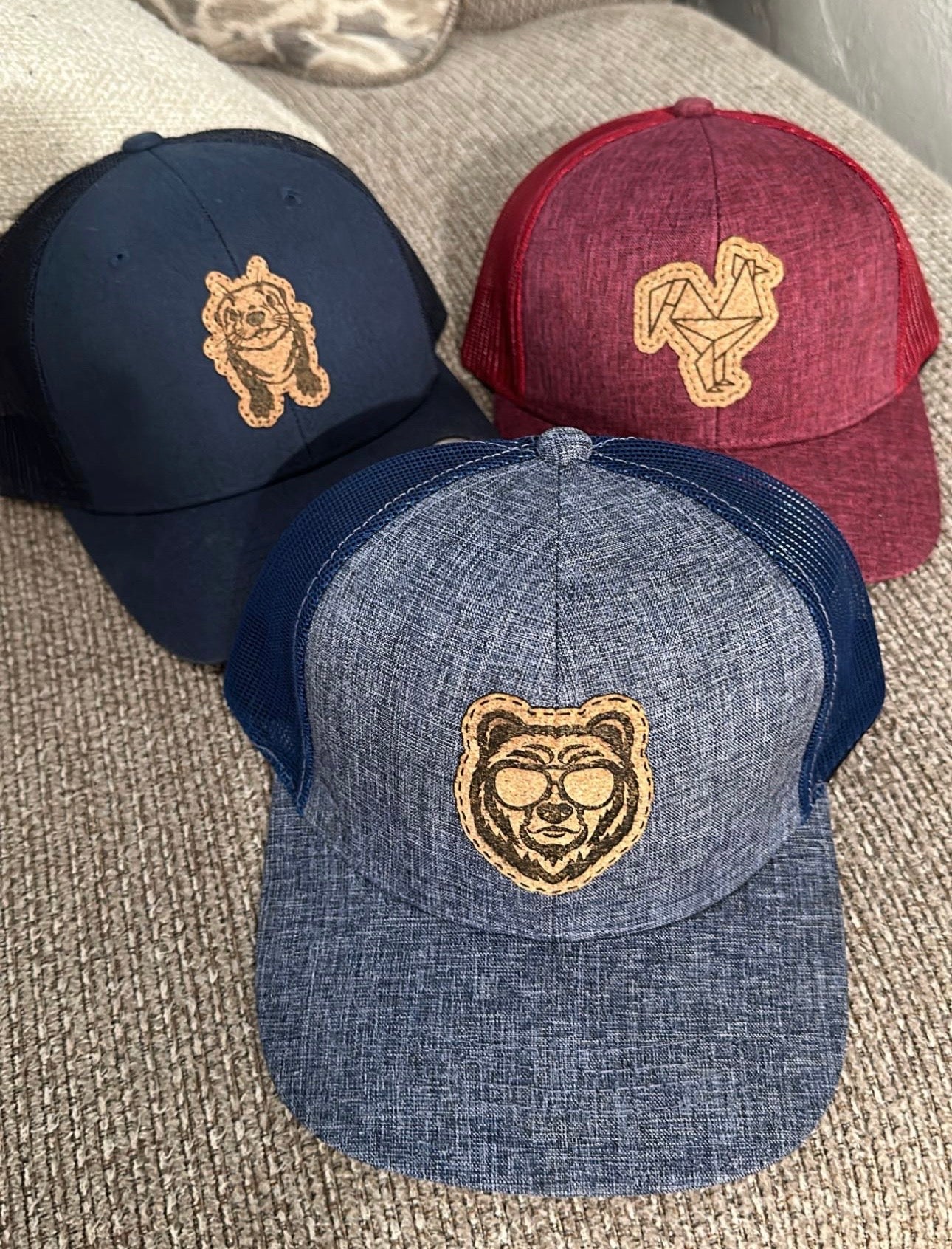 Bear, Otter & Cock Patch Trucker Hat