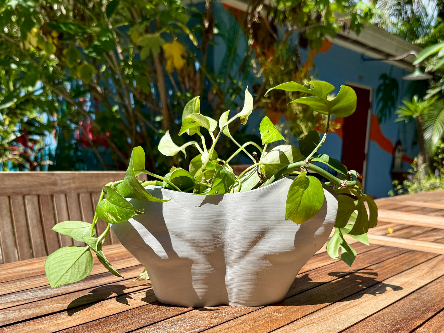 Get It Off Your Chest male bust planter, side view